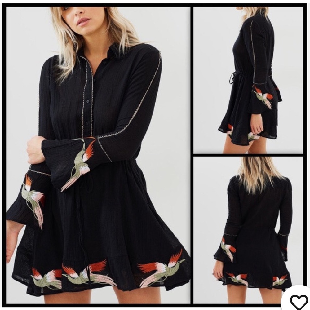 ISLA Black Embroidered Dress